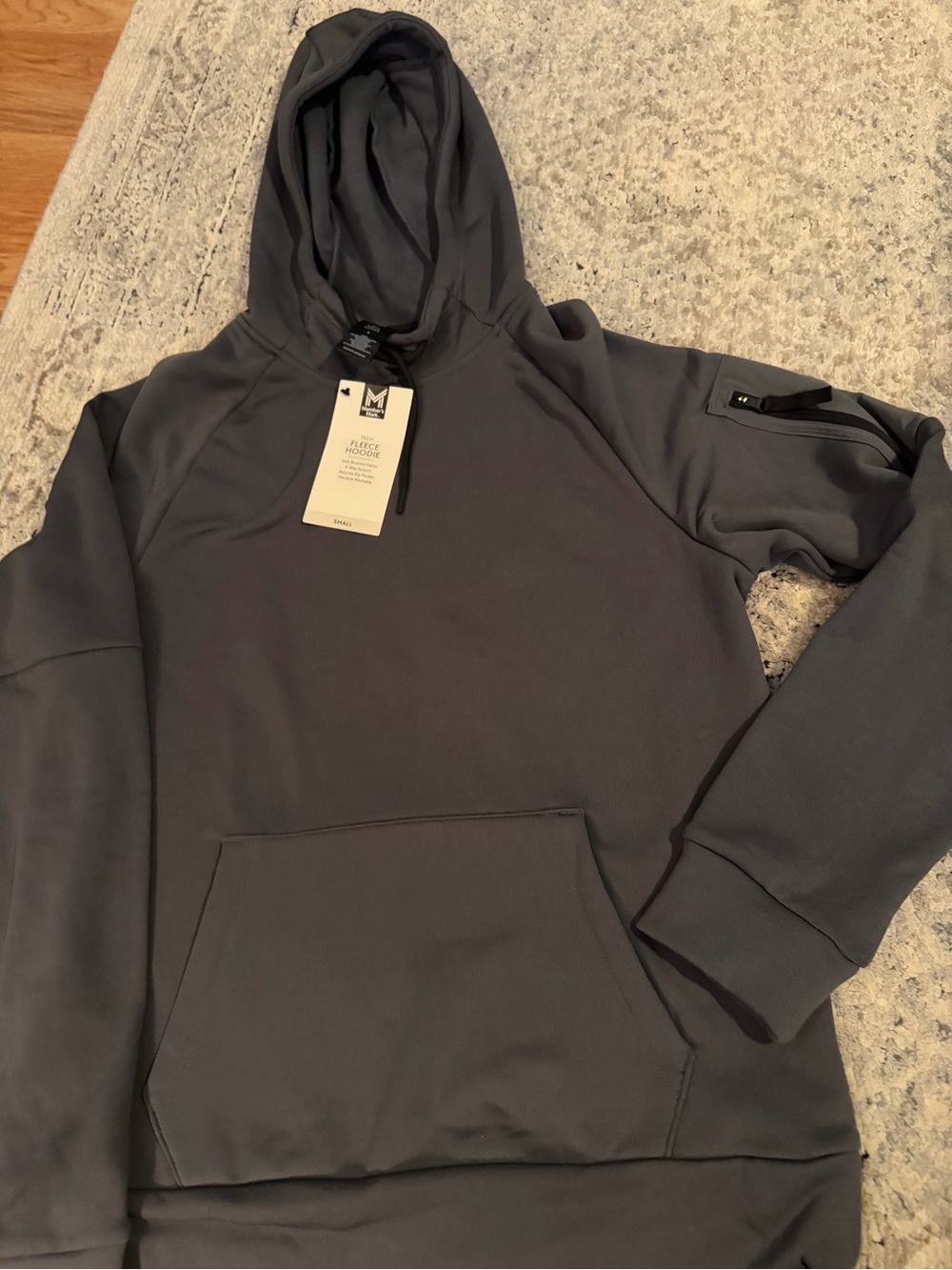 Men's Charcoal Hooded Pullover Sweatshirt - Performance Hoodie